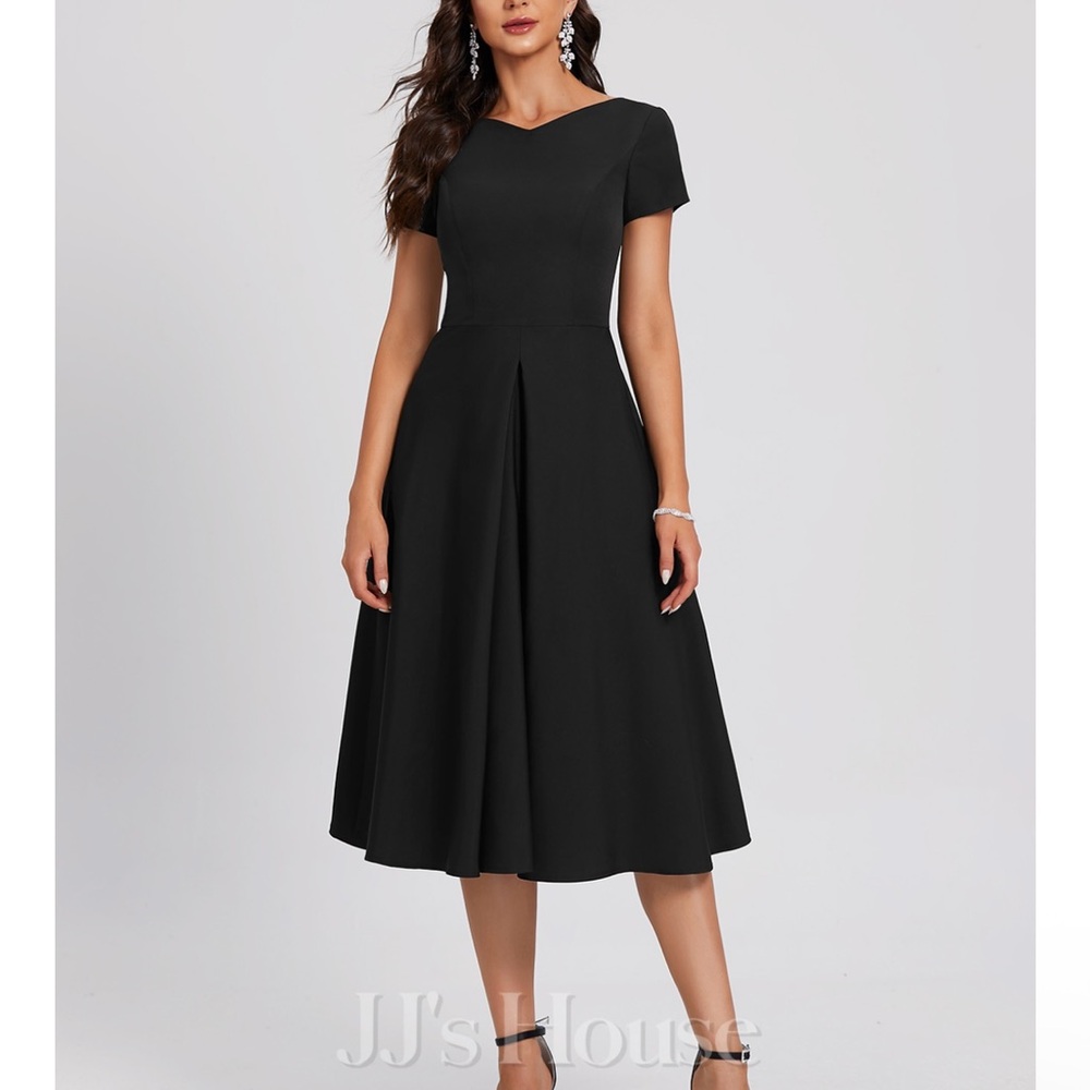 JJs House Elegant Black Midi Dress